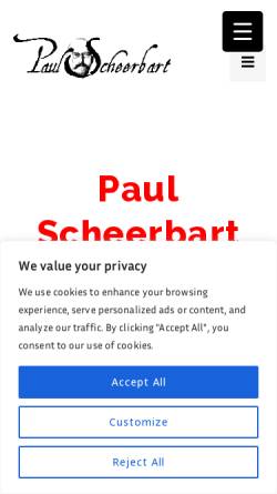 Vorschau der mobilen Webseite www.scheerbart.de, Paul Scheerbart Homepage