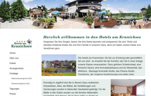 Vorschau von www.kranichsee.de, Hotel Zum Kranichsee