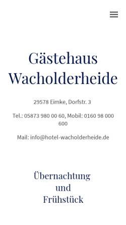 Vorschau der mobilen Webseite www.hotel-wacholderheide.de, Hotel Wacholderheide