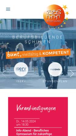 Vorschau der mobilen Webseite web.bbs-winsen.de, Berufsbildende Schulen