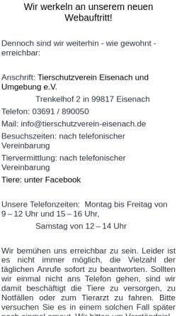 Vorschau der mobilen Webseite www.tierschutzverein-eisenach.de, Tierschutzverein Eisenach