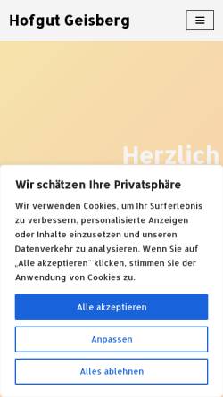 Vorschau der mobilen Webseite www.reiterhof-beck.de, Reiterhof Beck