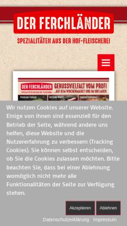 Vorschau der mobilen Webseite www.schlachterei-ferchland.de, Schlachterei Ferchland