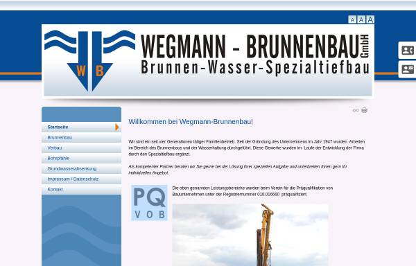 Vorschau von www.wegmann-brunnenbau.de, Wegmann-Brunnenbau GmbH