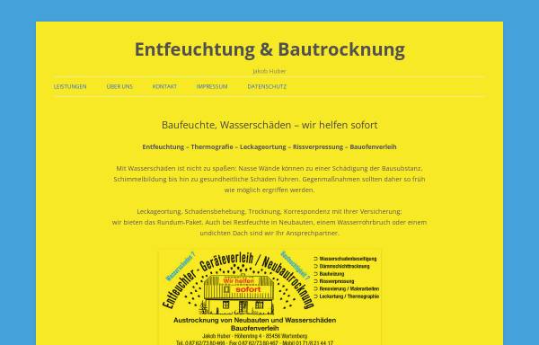 Vorschau von www.bautrocknung-oberbayern.de, Bautrocknung Jakob Huber