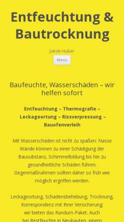 Vorschau der mobilen Webseite www.bautrocknung-oberbayern.de, Bautrocknung Jakob Huber