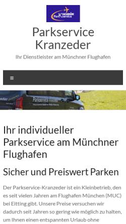 Vorschau der mobilen Webseite www.parkservice-kranzeder.de, Parkservice Kranzeder