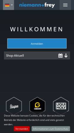 Vorschau der mobilen Webseite www.niemann-frey.de, Niemann + Frey GmbH