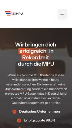 Vorschau der mobilen Webseite 123mpu.de, 123MPU