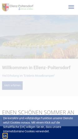 Vorschau der mobilen Webseite www.ellenz-poltersdorf.de, Wein- und Ferienort Ellenz-Poltersdorf