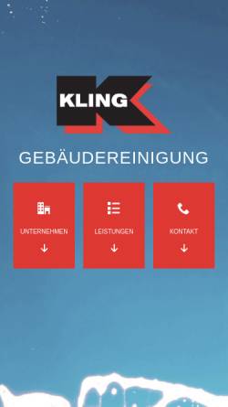 Vorschau der mobilen Webseite www.kling-reinigung.de, Kling GmbH & Co. Erd- und Tiefbau KG