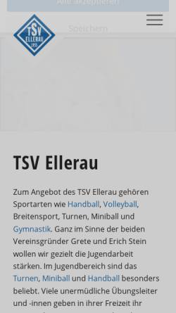 Vorschau der mobilen Webseite www.tsv-ellerau.de, TSVE Ellerau
