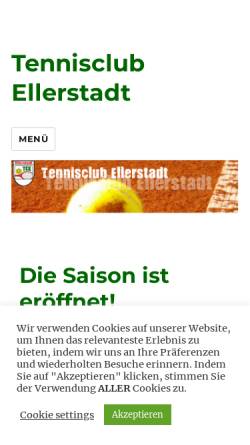 Vorschau der mobilen Webseite www.tc-ellerstadt.de, Tennisclub Ellerstadt