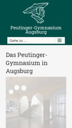 Vorschau der mobilen Webseite www.peutinger-gymnasium-augsburg.de, Peutinger Gymnasium