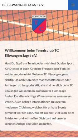 Vorschau der mobilen Webseite www.tc-ellwangen.de, Tennis-Club Ellwangen e.V