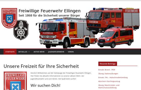 Vorschau von www.feuerwehr-ellingen.de, Freiwillige Feuerwehr Ellingen