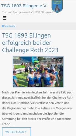 Vorschau der mobilen Webseite www.tsg-ellingen.de, TSG Ellingen