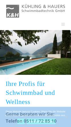 Vorschau der mobilen Webseite poolshop.de, Kühling & Hauers Schwimmbadtechnik GmbH