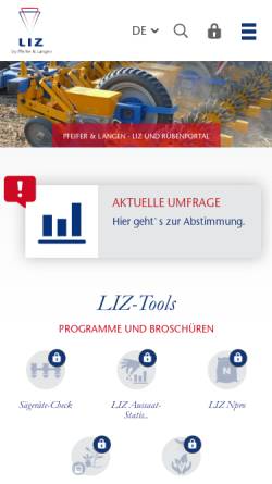 Vorschau der mobilen Webseite www.liz-online.de, Landwirtschaftliche Informationsdienst Zuckerrübe (LIZ)
