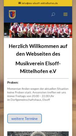 Vorschau der mobilen Webseite www.mv-elsoff-mittelhofen.de, Musikverein Elsoff-Mittelhofen e.V.
