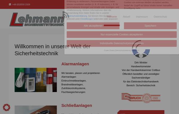 Vorschau von www.sicherheitstechnik-lehmann.de, Sicherheitstechnik und Schlüsseldienst Lehmann