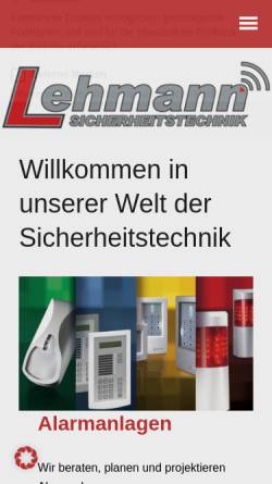 Vorschau der mobilen Webseite www.sicherheitstechnik-lehmann.de, Sicherheitstechnik und Schlüsseldienst Lehmann