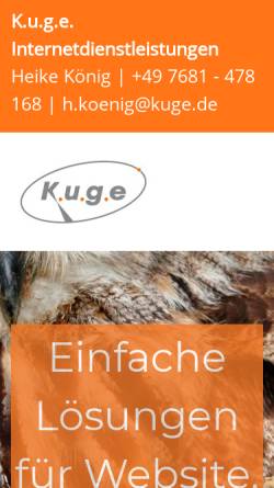 Vorschau der mobilen Webseite www.kuge.de, K.u.g.e. Internetdienstleistungen