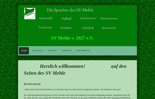 Vorschau von sv-mehle.de, SV Mehle von 1927 e.V.