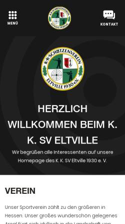 Vorschau der mobilen Webseite www.kksv-eltville.de, K.K. Schützenverein Eltville 1930 e.V.