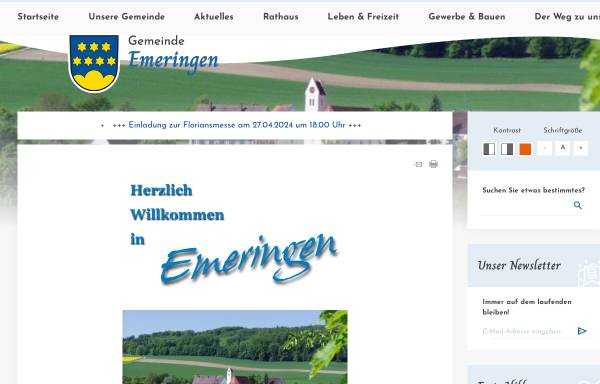 Vorschau von www.emeringen.eu, Gemeinde Emeringen
