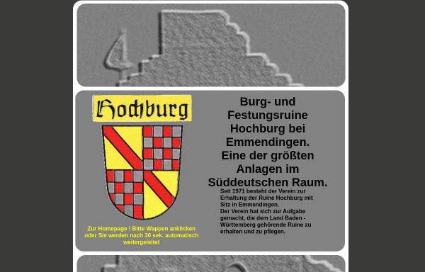 Vorschau von www.hochburg.de, Verein zur Erhaltung der Ruine Hochburg e.V.