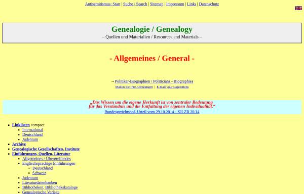 Vorschau von www.gehove.de, Genealogie - Quellen und Materialien