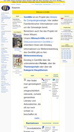 Vorschau der mobilen Webseite wiki-de.genealogy.net, GenWiki