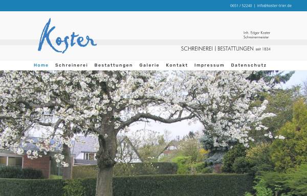 Vorschau von www.koster-trier.de, Schreinerei und Bestattungen Koster