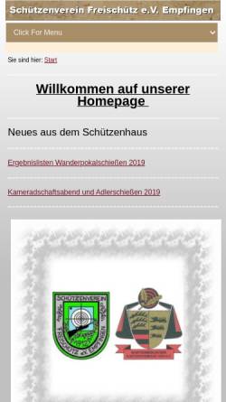 Vorschau der mobilen Webseite www.svempfingen.de, Schützenverein Freischütz e.V.