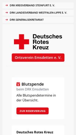 Vorschau der mobilen Webseite www.drk-emsdetten.de, DRK Ortsverein Emsdetten e.V.
