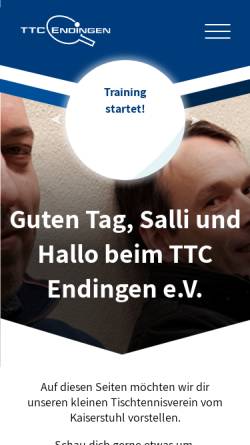 Vorschau der mobilen Webseite www.ttcendingen.de, TTC Endingen e.V.