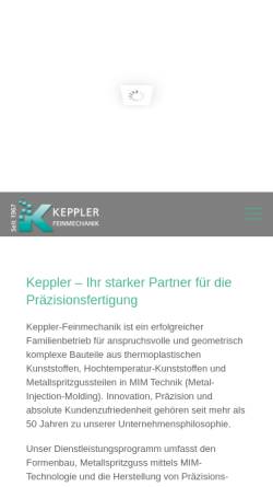 Vorschau der mobilen Webseite keppler-feinmechanik.de, Keppler Feinmechanik