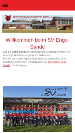 Vorschau der mobilen Webseite www.sv-enge-sande.de, Sportverein Enge-Sande