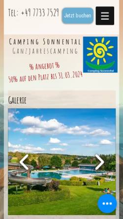 Vorschau der mobilen Webseite www.camping-sonnental.de, Camping Sonnental