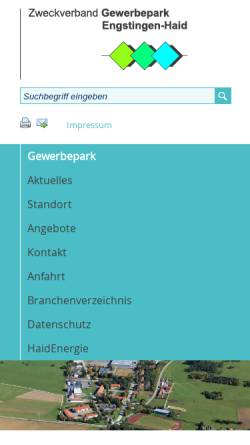 Vorschau der mobilen Webseite www.gewerbepark-haid.de, Gewerbepark Engstingen-Haid