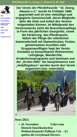 Vorschau der mobilen Webseite www.pferdefreunde-hausen.de, Pferdefreunde St. Georg Hausen e.V.