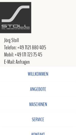 Vorschau der mobilen Webseite www.stoll-textilmaschinen.de, J. Stoll Textilmaschinen