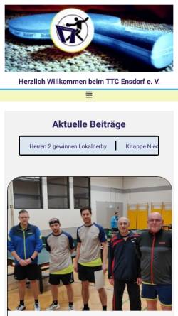 Vorschau der mobilen Webseite ttc-ensdorf.de, TTC Tischtennisclub e.V.