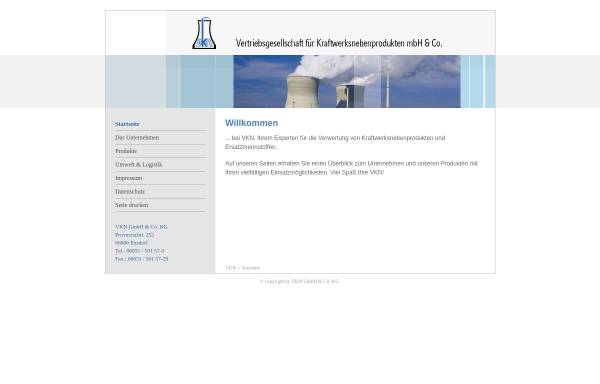Vorschau von www.vkn-online.de, VKN Saar Gesellschaft für Verwertung von Kraftwerksnebenprodukten und Ersatzbrennstoffen mbH