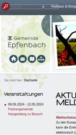 Vorschau der mobilen Webseite www.epfenbach.de, Epfenbach