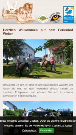 Vorschau der mobilen Webseite www.ferienhof-weber.com, Ferienbauernhof Weber