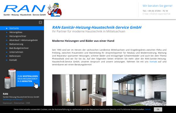 Vorschau von www.ran-eppendorf.de, RAN Sanitär-Heizung-Haustechnik-Service GmbH