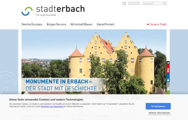 Vorschau von www.erbach-donau.de, Gemeinde Erbach