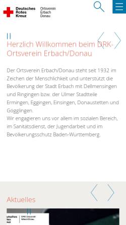 Vorschau der mobilen Webseite www.ov-erbach.drk.de, DRK Ortsverein Erbach